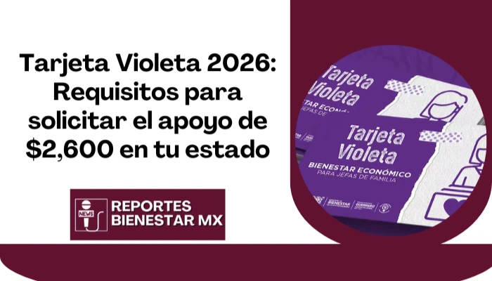 Tarjeta Violeta 2026: Requisitos para solicitar el apoyo de $2,600 en tu estado